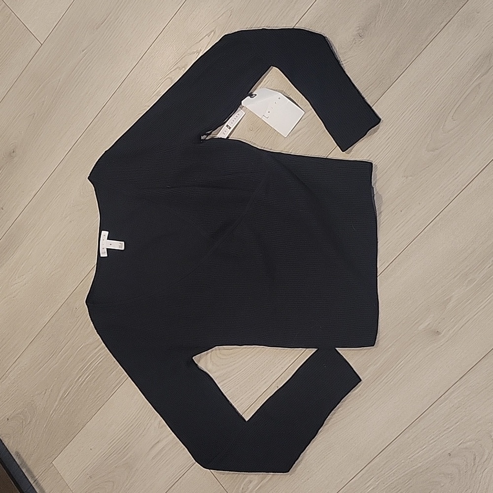 NWT Leith Ribbed Cross Over Front Sweater